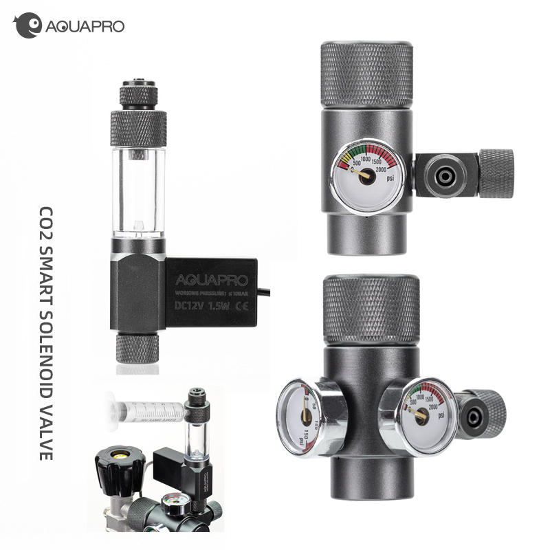 Aquarium Mini Fish - Aquarium Co2 Regulator Mini ระบบคาร์บอนไดออกไซด์ลดกระบอก Solenoid