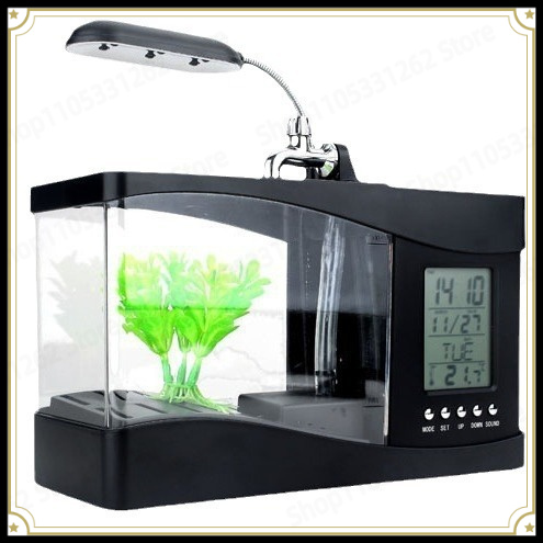 Aquarium Fish Logo - ตู้ปลาขนาดเล็กแบบตั้งโต๊ะ ดีไซน์สร้างสรรค์ ใช้พอร์ต USB สำหรับเลี้ยงแมงกะพรุน สามารถพิมพ์โลโก้ได้
