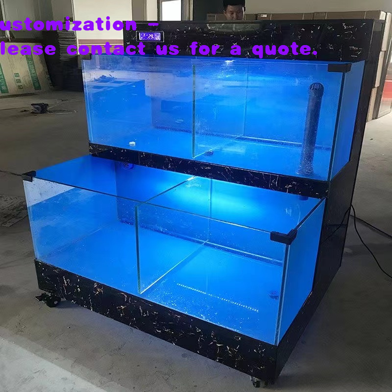 Aquarium Fish Market - ตู้ปลาทรงสี่เหลี่ยมแบบกำหนดเอง สำหรับใช้งานกลางแจ้งในซูเปอร์มาร์เก็ต โรงแรม ตลาดอาหารทะเล พื้นที่อยู่อาศัย-ทำจากกระจก