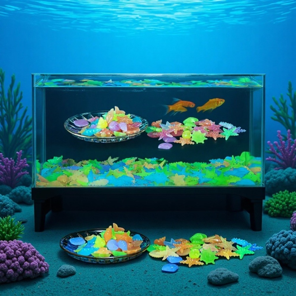 Aquarium Fish Land - หินเรืองแสงในทะเล เปลือกหอยเรืองแสง ปลาดาวหลากสีสัน สำหรับตกแต่งตู้ปลา ตกแต่งภูมิทัศน์ ให้แสงสว่างในตู้ปลา