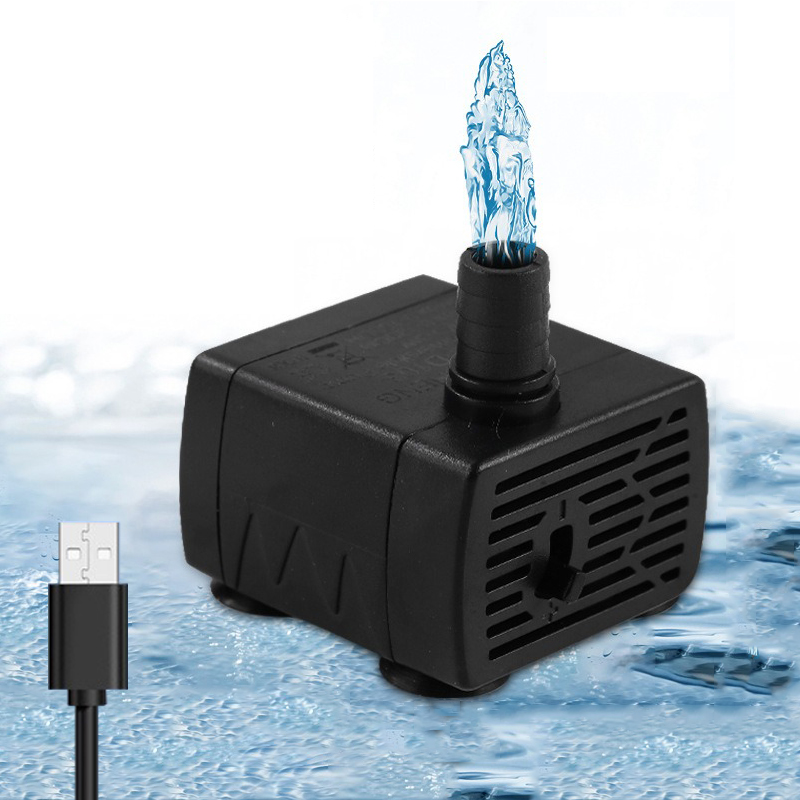Aquarium Mini Fish - ปั๊มกรองน้ำสำหรับตู้ปลาแบบจุ่มใต้น้ำ รุ่นเงียบพิเศษ ใช้พอร์ต USB ขนาดเล็ก เหมาะสำหรับตู้ปลาและน้ำพุเล็กๆ