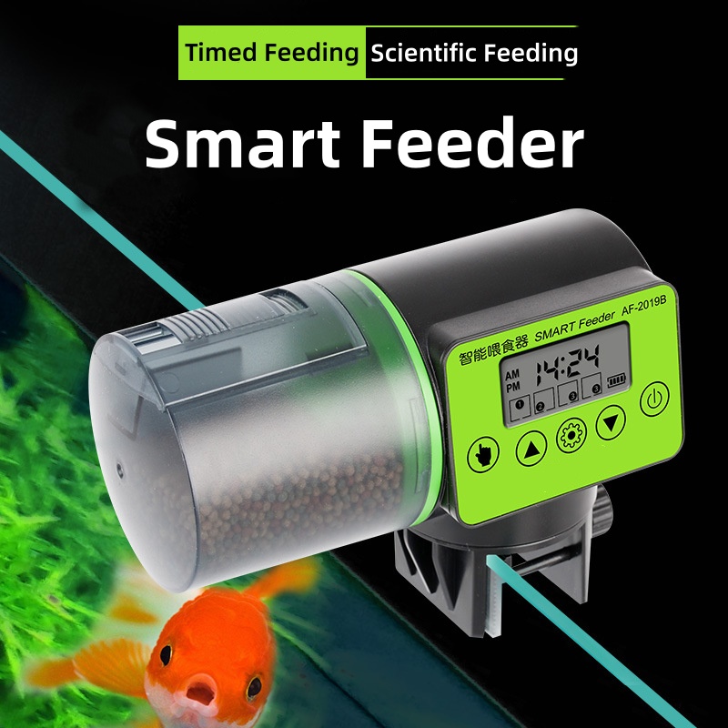 Aquarium Fish Feeder Automatic - เครื่องให้อาหารปลาอัตโนมัติ ตั้งเวลาได้ ความจุ 200 มล. ใช้แบตเตอรี่
