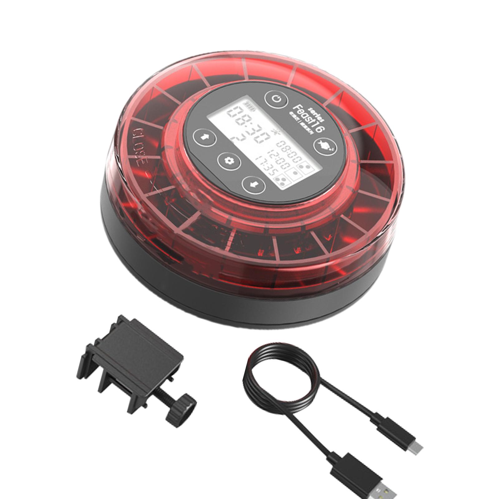 Aquarium Fish Feeder Automatic - เครื่องให้อาหารปลาอัตโนมัติแบบพกพา ถอดออกได้ สำหรับอาหารเม็ดในตู้ปลา ตั้งเวลาให้อาหารได้ เหมาะสำหรับตู้ปลาและเต่า