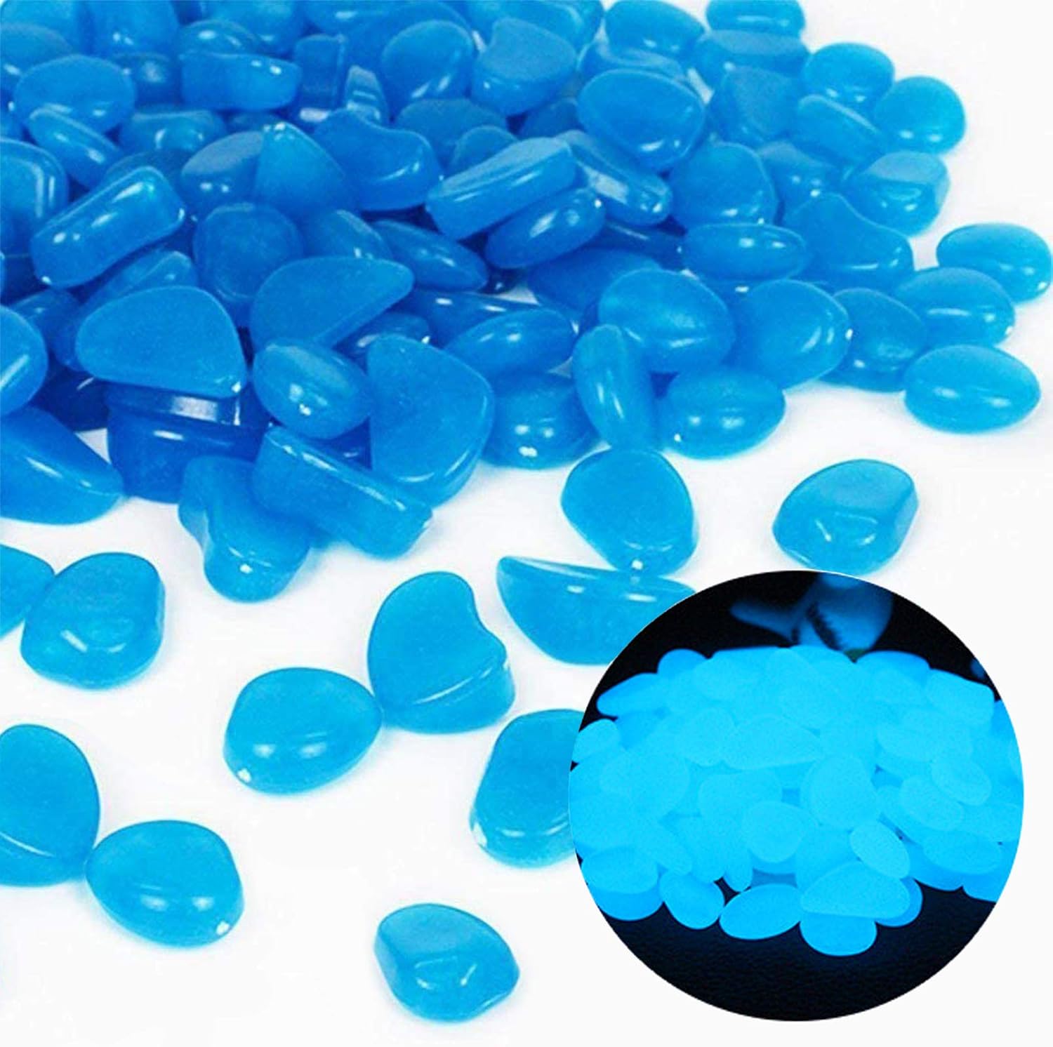 Aquarium Fish Land - ถังปลา Rocks Glow Blue Pebbles สําหรับ