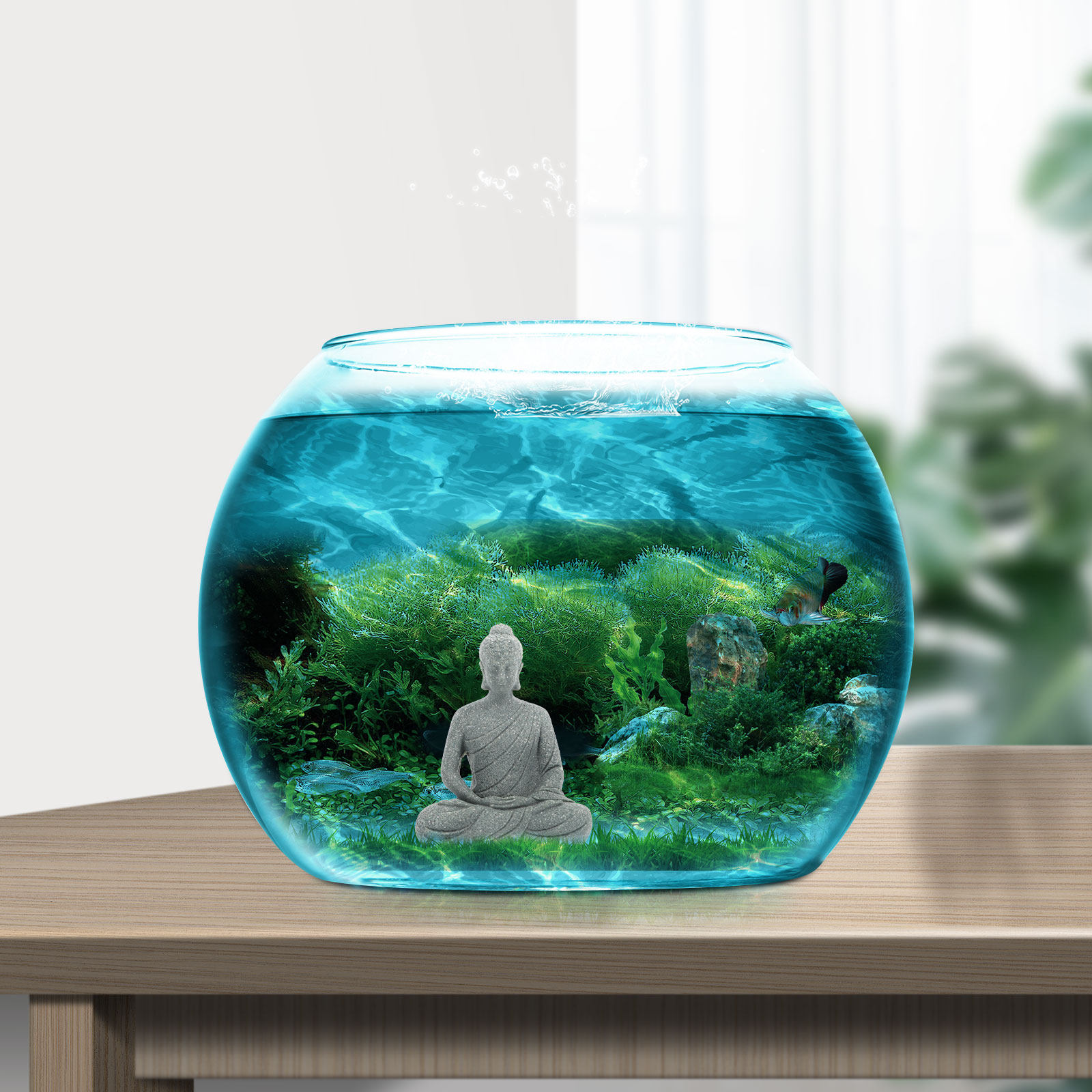 พระพุทธรูปขนาดเล็ก ทำจากเรซิ่น - Aquarium Mini Fish บทวิจารณ์และราคา