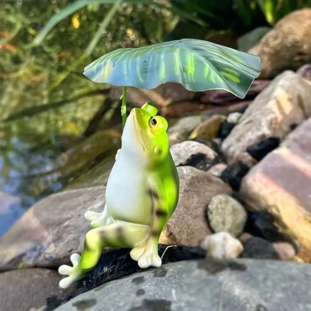ตุ๊กตากบเรซิ่นการ์ตูน พร้อมใบไ - Aquarium Fish Land บทวิจารณ์และราคา