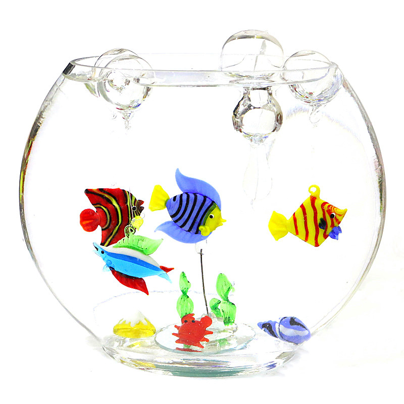 Handmade Sea Artรูปปั้นสัตว์ลอ - Aquarium Fish Glass บทวิจารณ์และราคา